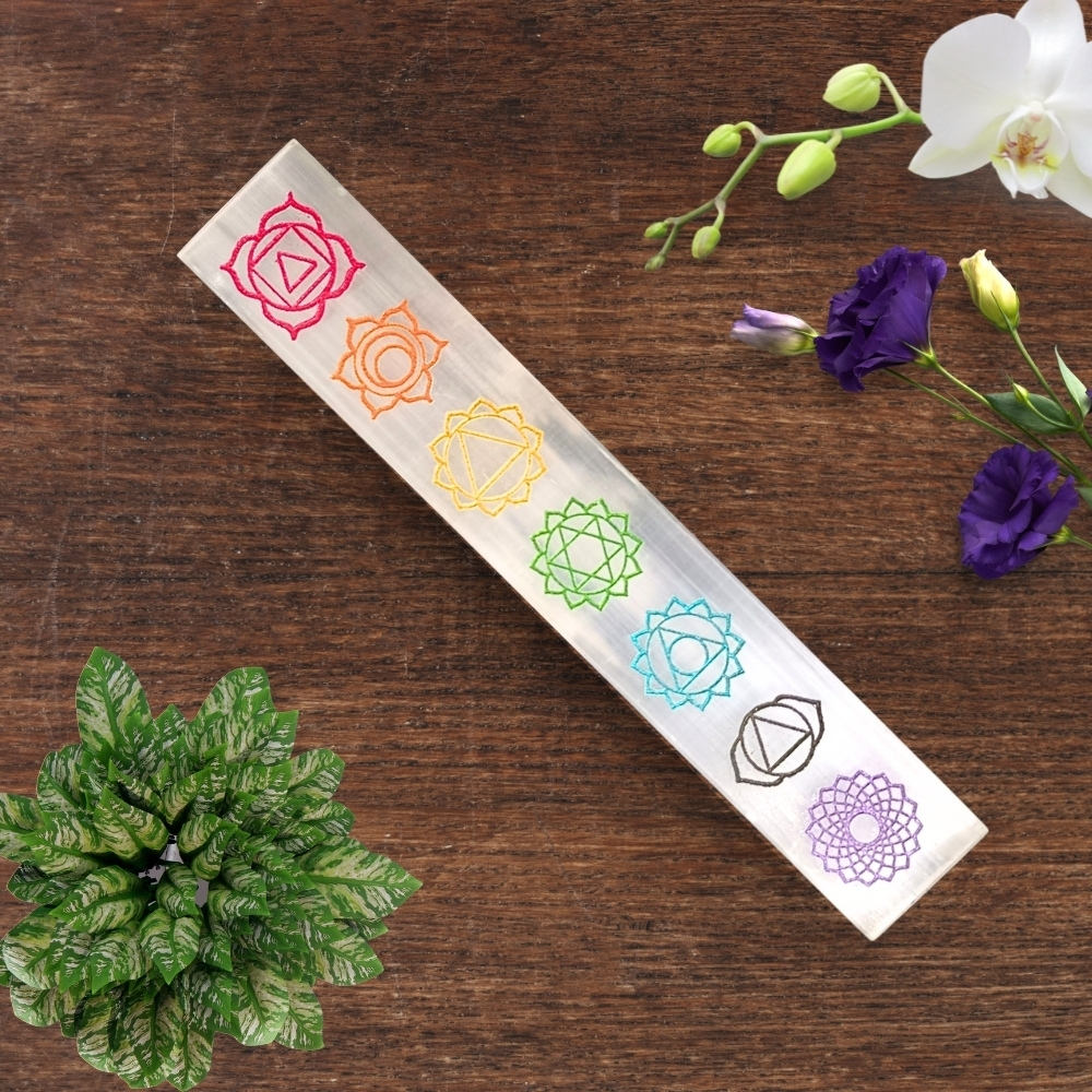 Selenite 7 Chakra Scale